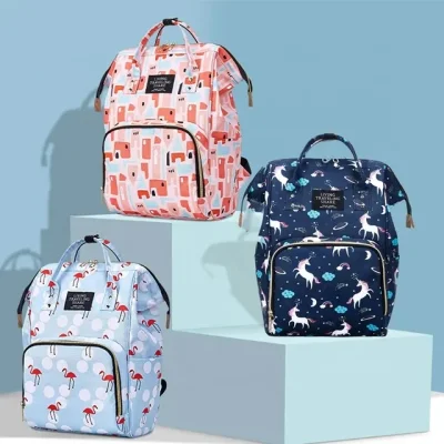 New Design Large Capacity Waterproof Daily Multifunctional Custom Prints Diaper Nappy Backpack Bag Mommy Bag