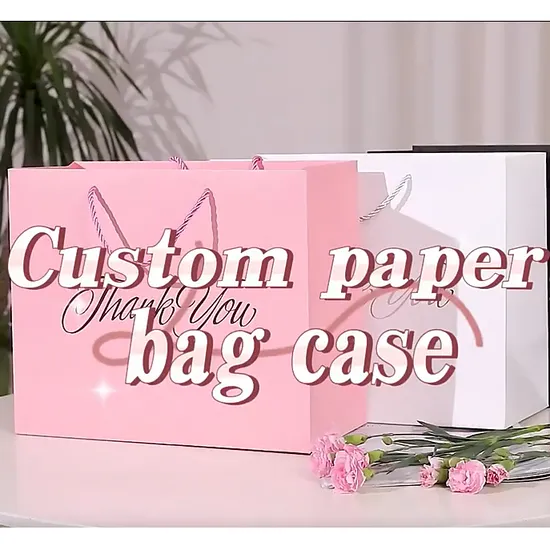 Custom Logo Kraft/Cardboard Tote Gift Paper Bag Factory Manufacturer Luxury Custom Gift, Cosmetics, Jewelry Women Coffee Shopping Printed with Ribbon Handle