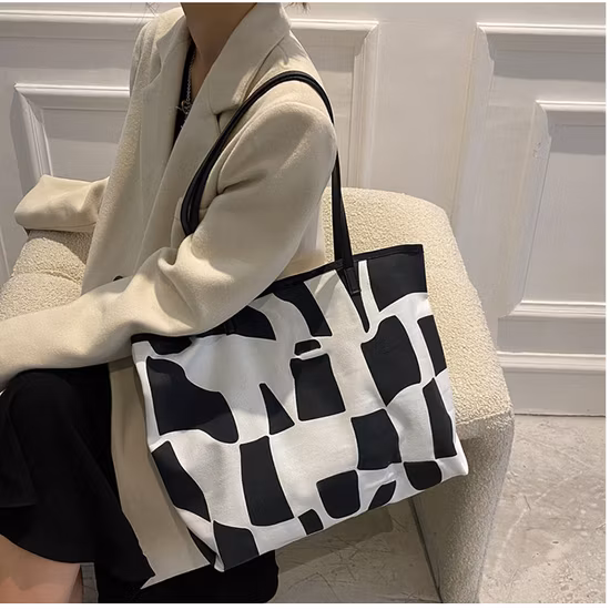 New Style Large Capacity Portable Printed Canvas Mommy Tote Bag Cute One