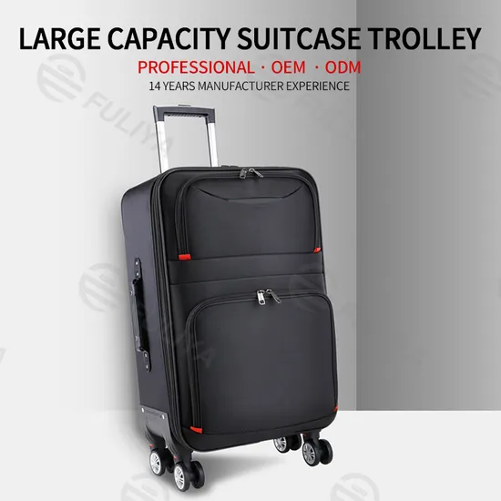 Fuliya Customization Oxford Large Capacity Waterproof Cloth Luggage Set Soft Zipper Travel Bag Trolley Suitcase 