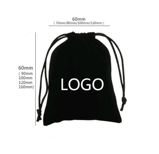 Portable Small Velvet Travel Bag Jewelry Drawstring Cosmetic Gift Pouch Custom Velvet Bag 