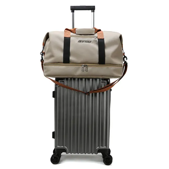 Wet and Dry Separation Short Distance Fitness Bag with Customized Logo and Independent Shoe Compartment Travel Bag with Adjustable Pull Rod Simple Luggage Bag 